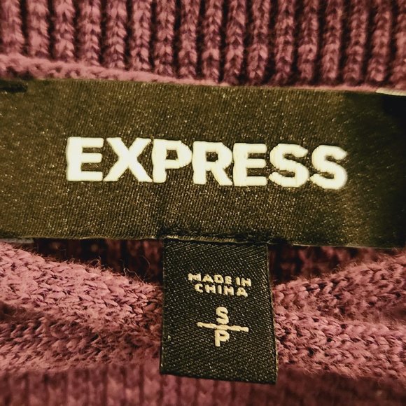 Express Cold Shoulder Lace Up Purple Reversible Sweater Size S - Picture 7 of 11